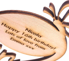 ukgiftstoreonline Personalised Wooden Freestanding Heart Gift For Cousin With Message - ukgiftstoreonline