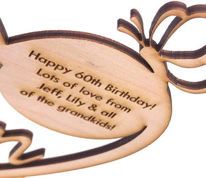 ukgiftstoreonline Personalised Wooden Freestanding Heart Gift For Gran With Message - ukgiftstoreonline