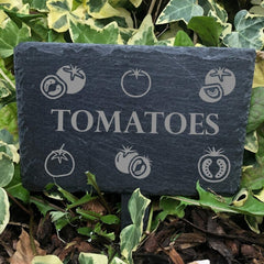 ukgiftstoreonline Tomatoes Stone Slate Marker For Gardens Or Vegetable Patches - ukgiftstoreonline