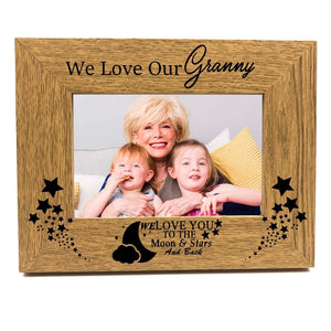 ukgiftstoreonline We Love Our Granny To The Moon and Back Wooden Photo Frame Gift - ukgiftstoreonline