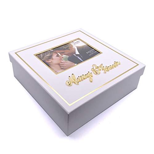 ukgiftstoreonline Wedding Gift Always and Forever Keepsake Box White and Gold - ukgiftstoreonline