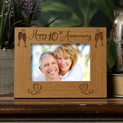 ukgiftstoreonline Personalised 10th Wedding Anniversary Wooden Photo Frame Gift