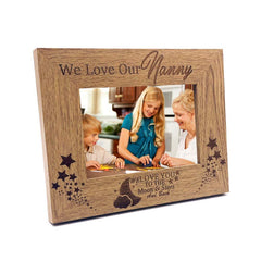 We Love Our Nanny To The Moon and Back Wooden Photo Frame Gift - ukgiftstoreonline