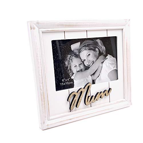 White Mum Photo Frame Gift Vintage Style Shabby Finish 4 x 6" - ukgiftstoreonline