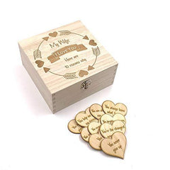 Wife Gift 10 Reasons why I Love You Wooden Box and Hearts - ukgiftstoreonline