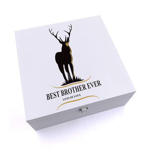ukgiftstoreonline Personalised Best Brother Ever Stag Keepsake Wooden Box