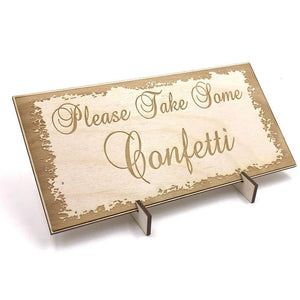 Wooden Wedding signs Plaques, Gift Present Please Take Confetti - ukgiftstoreonline
